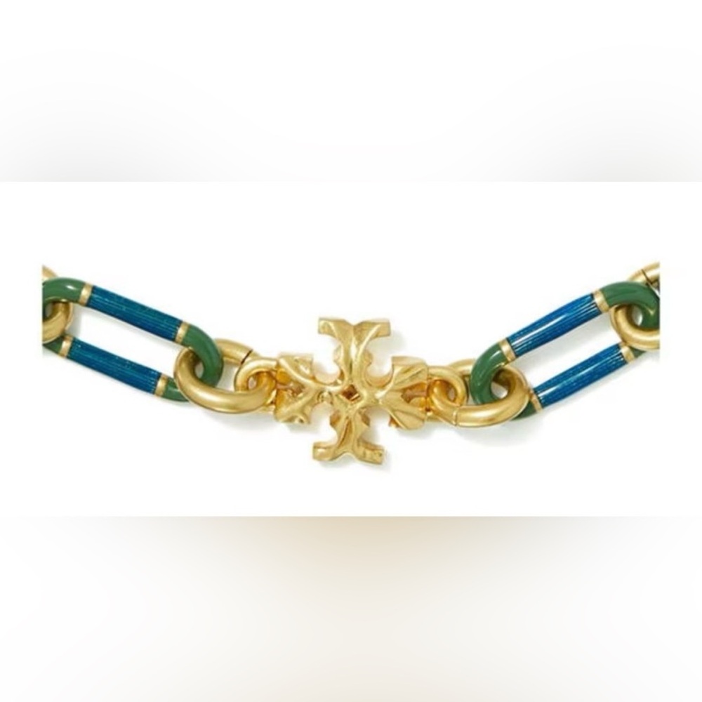 Tory Burch Roxanne Chain Bracelet Blue & Green NWT